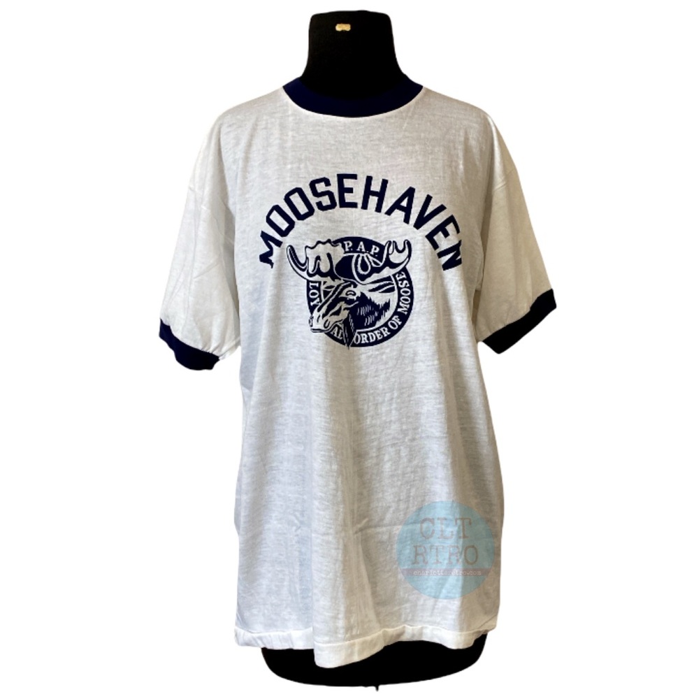 vtg Champion • Moose Lodge Fraternity • Single Stitch Ringer Ter